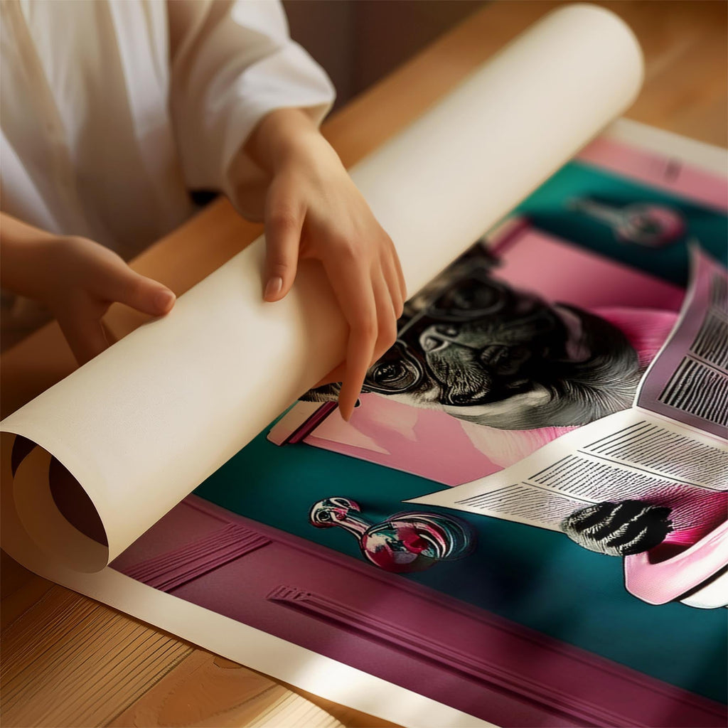 Pug Toilet Dogs PInk and Turquise image 1