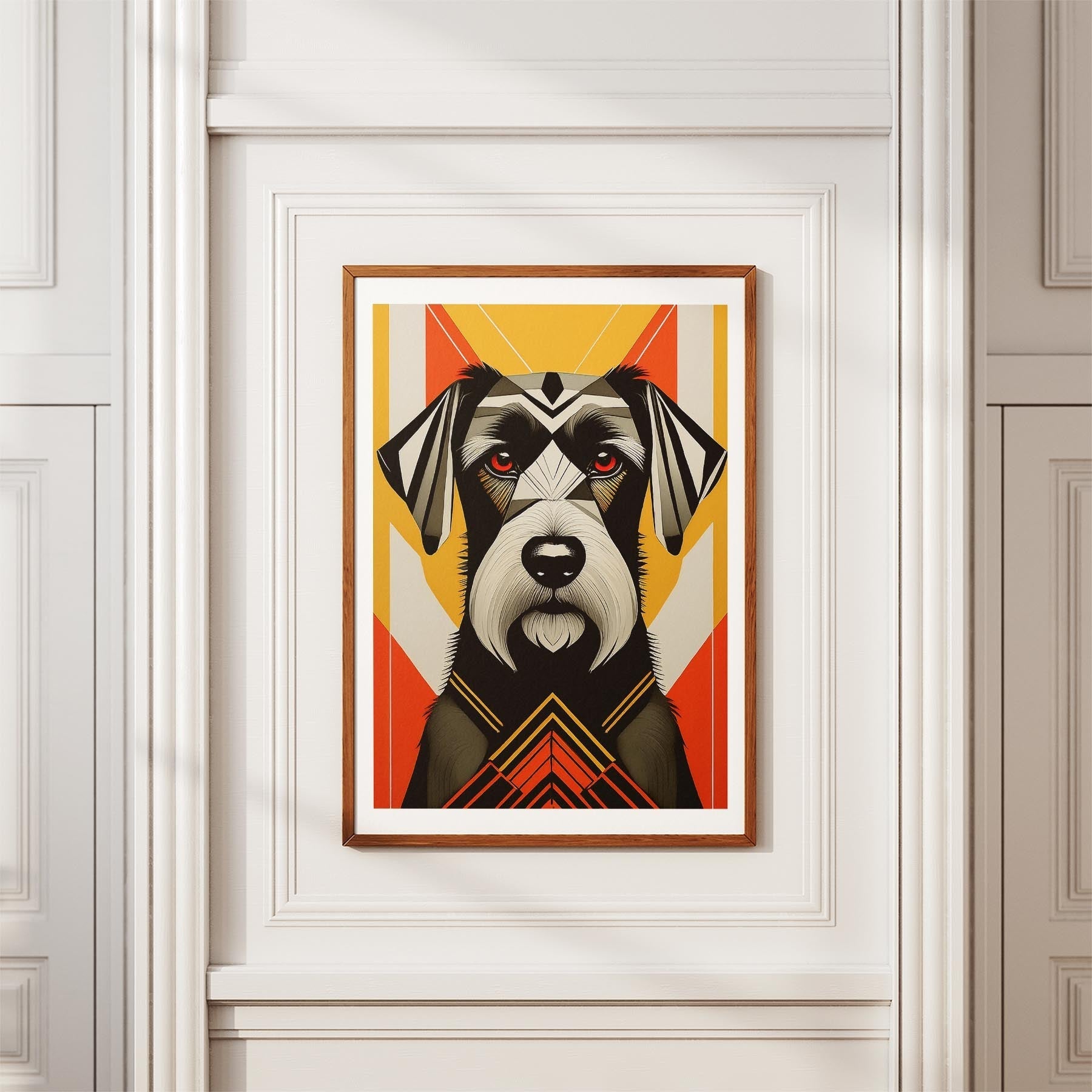 Black Russian Terrier Geometric Orange Series image 3