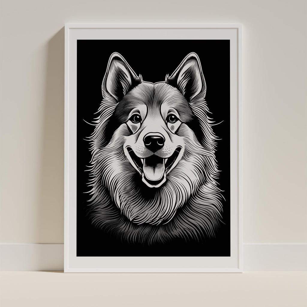 Samoyed Line Dog Series in Black and White image 9
