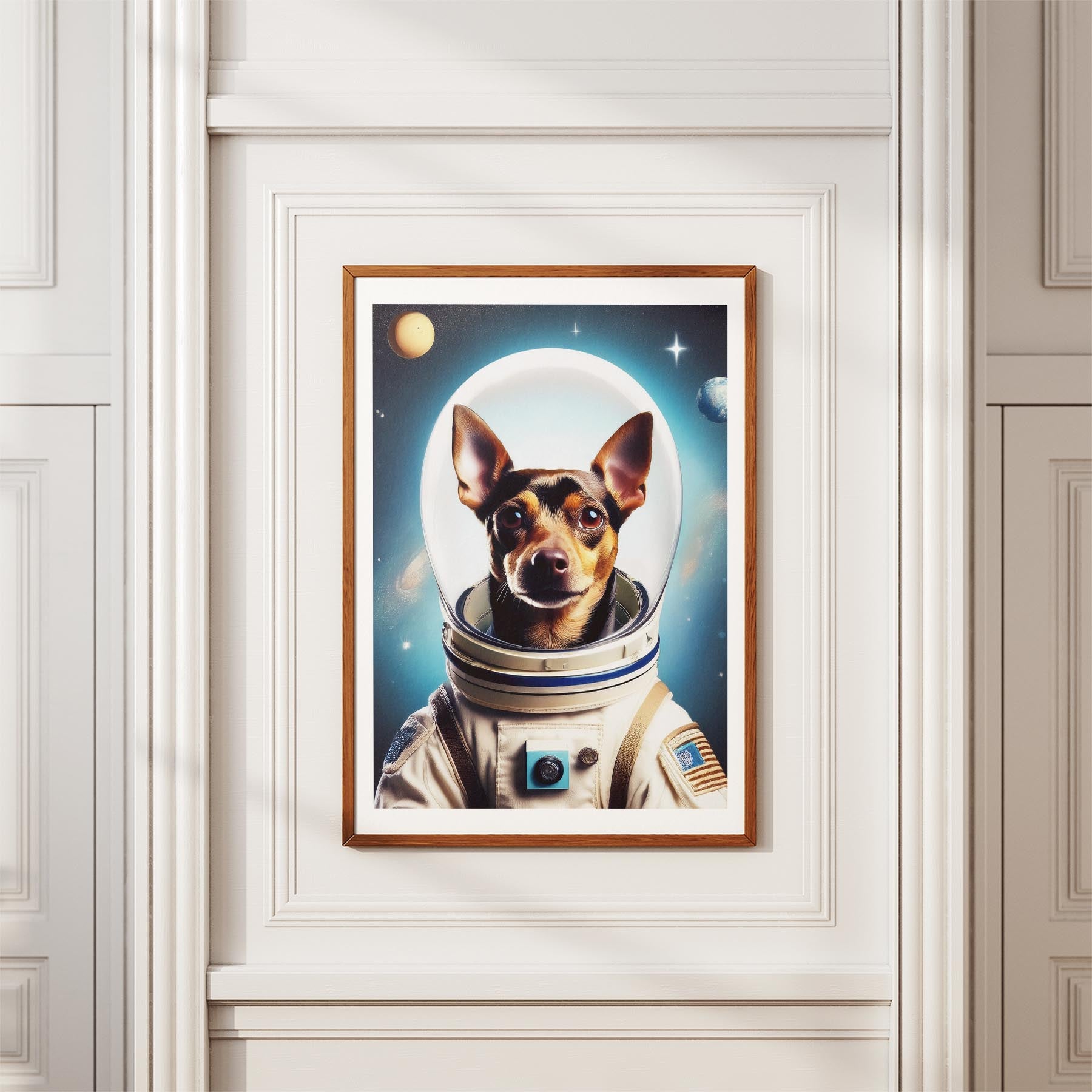 Miniature Pinscher Astronaut Dog Series image 3