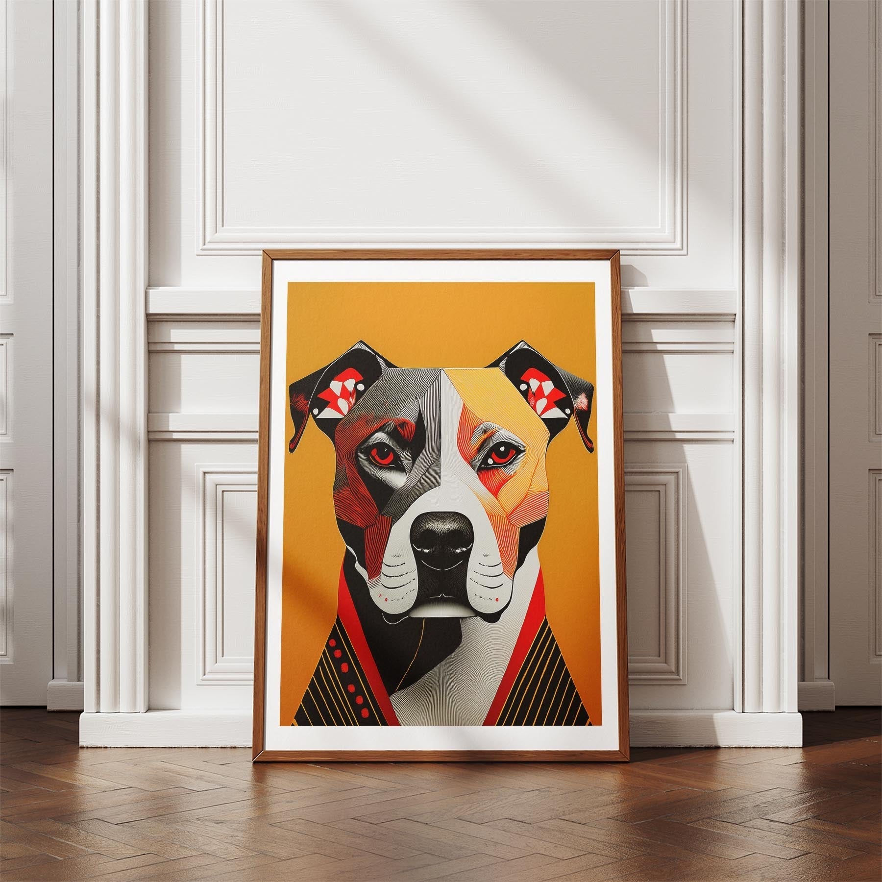 American Pitbull Terrier Geometric Orange Series image 4