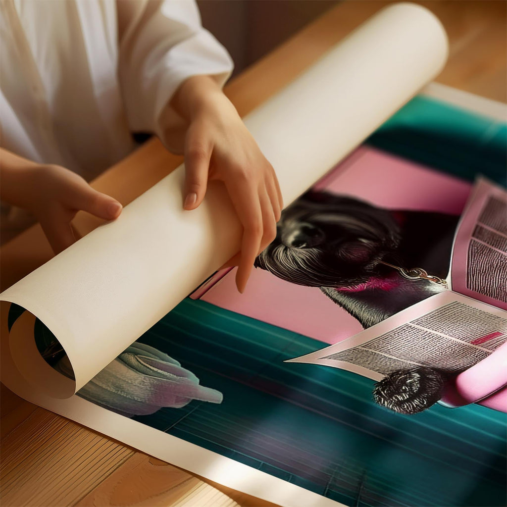 Black Russian Terrier Toilet Dogs PInk and Turquise image 1