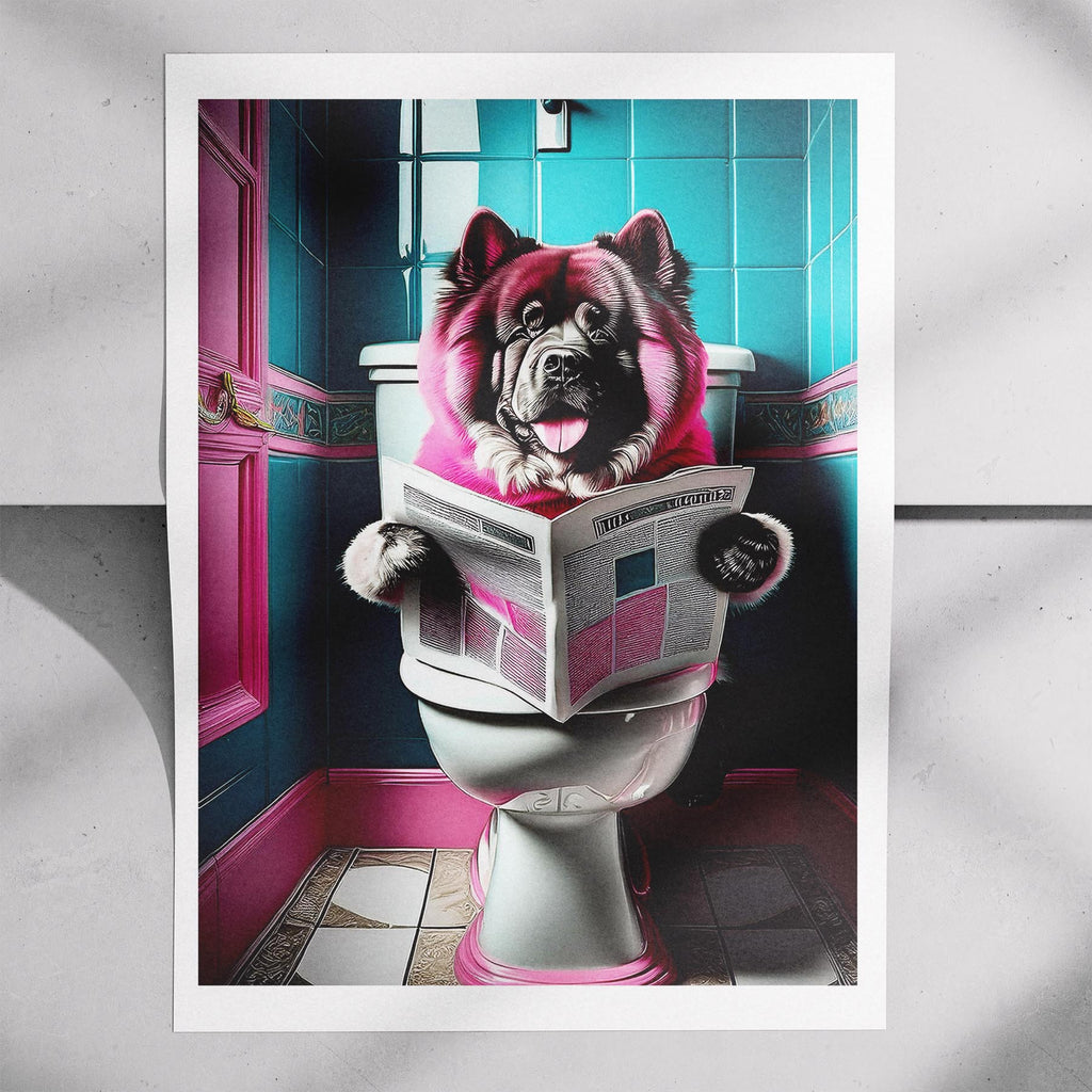 Chow Chow Toilet Dogs PInk and Turquise image 7