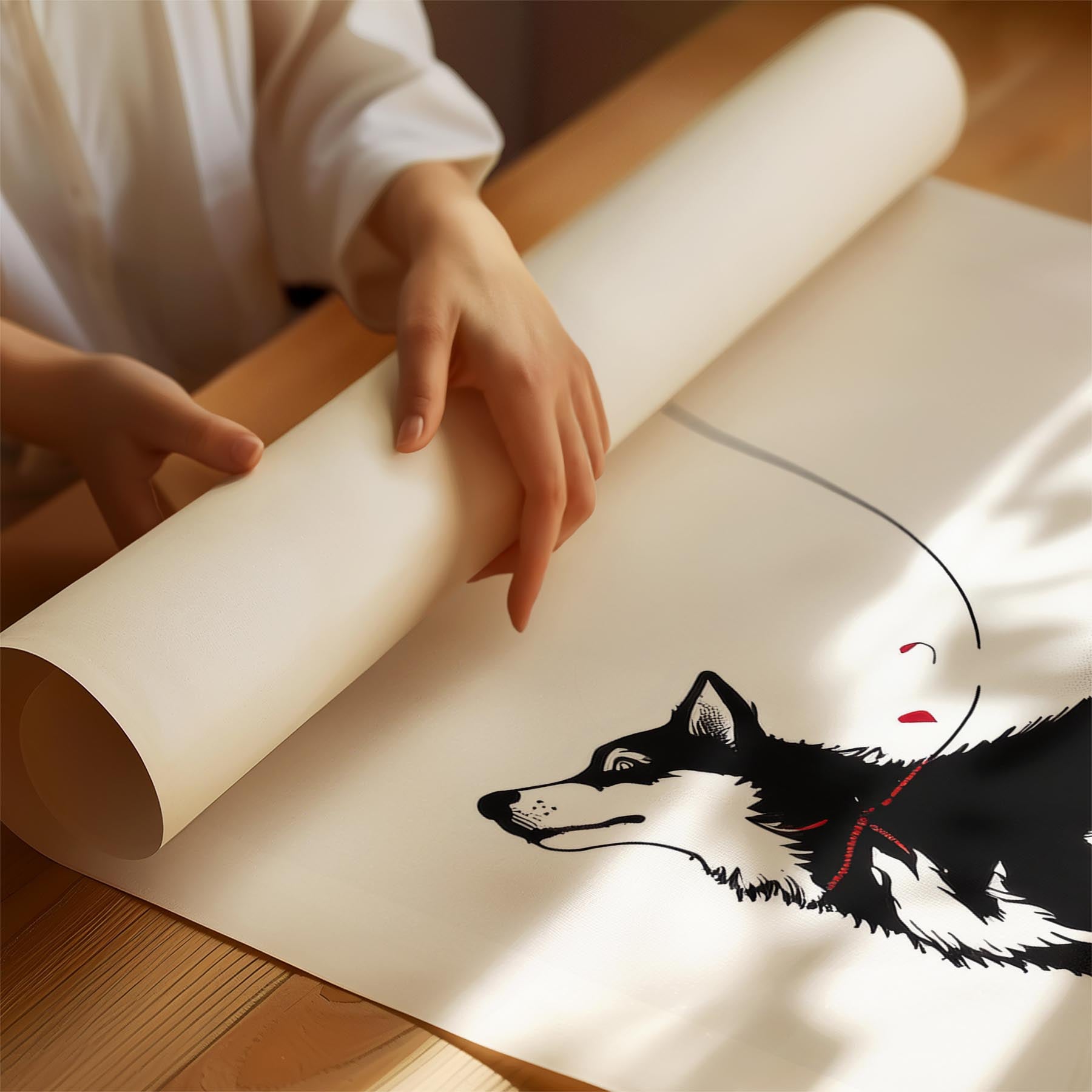 Siberian Husky DOGSY Series inspired by the Art of Banksy with text Dogsy image 1