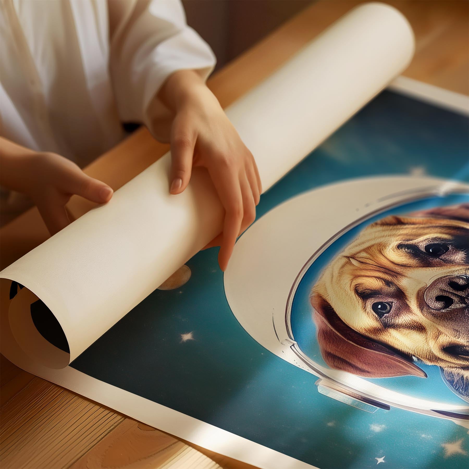 Mastiff Astronaut Dog Series with Text Astro Dog image 1