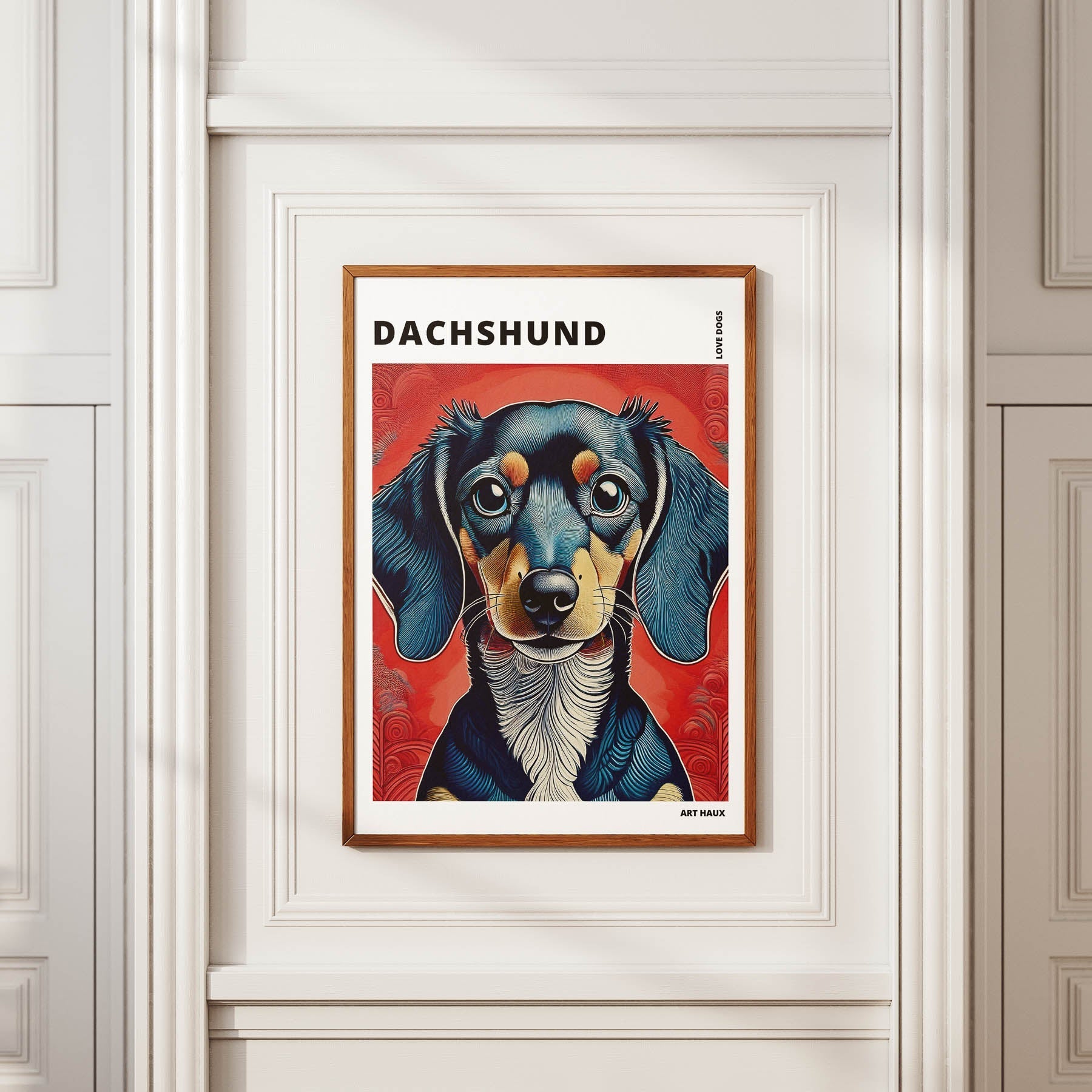 Dachshund Hokusai Japanese Inspired Dog Series with Text image 3
