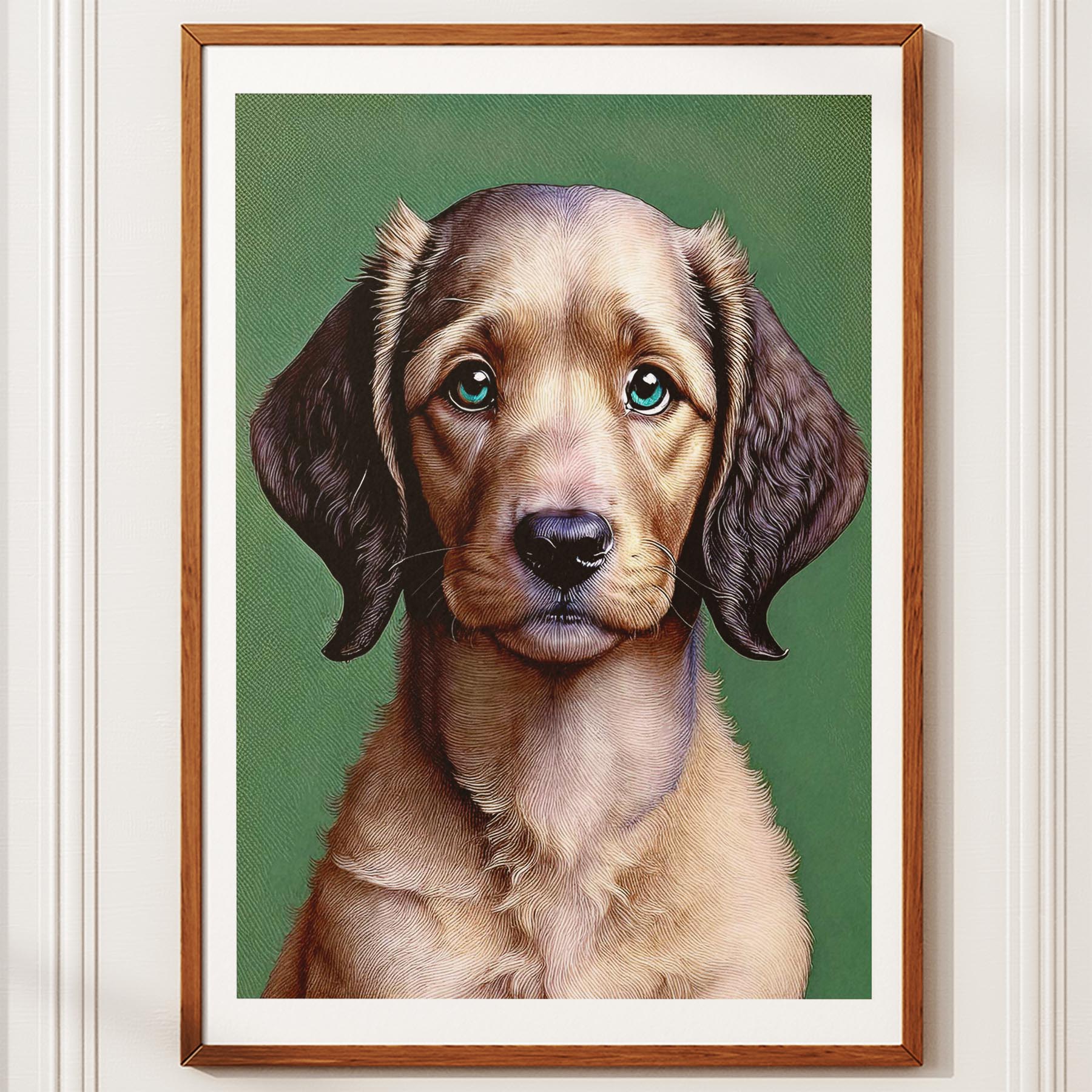 Curly Coated Retriever Green Painted Series image 10