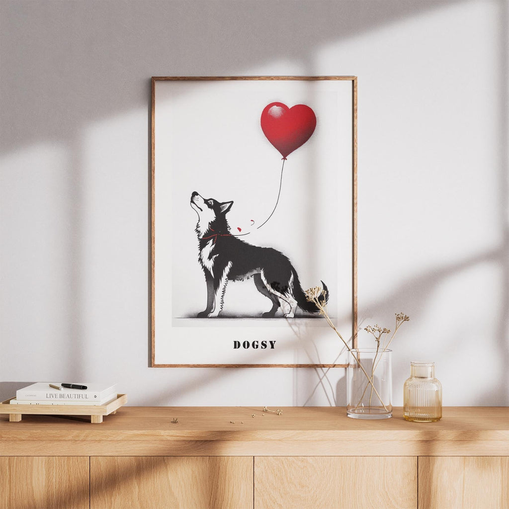 Siberian Husky DOGSY Series inspired by the Art of Banksy with text Dogsy image 8