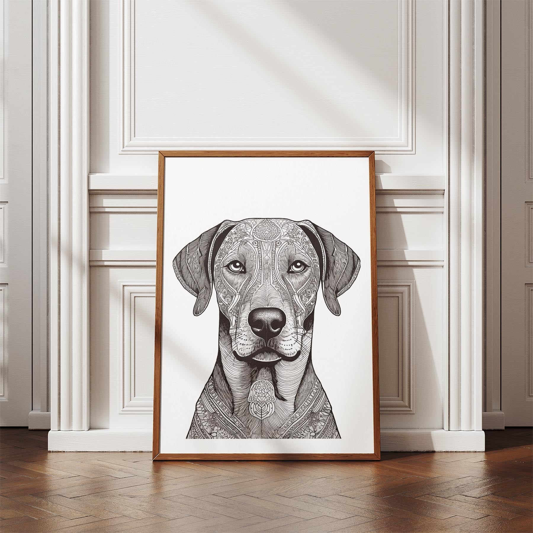 Rhoedesian Ridgeback Mandala Black and White Dog Series image 4