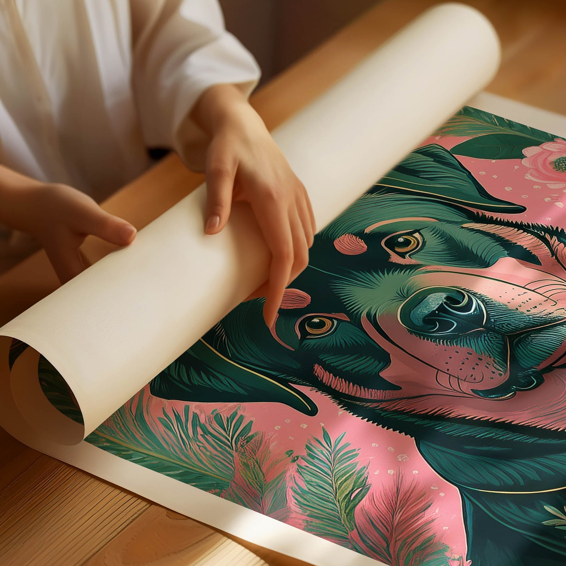 Rottweiler Flowery Dog image 1