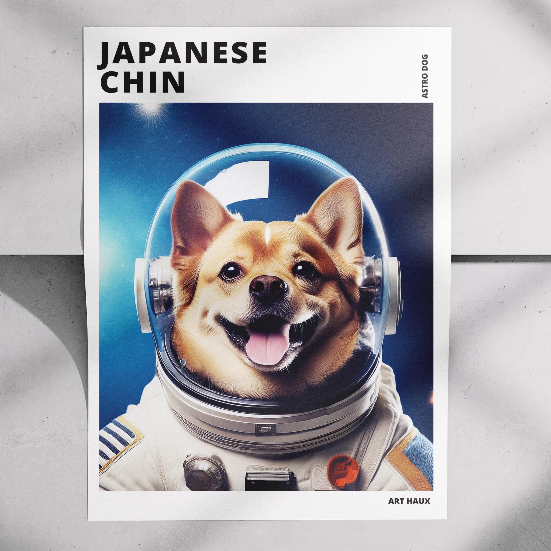 Japanese Chin Astronaut Dog Series with Text Astro Dog image 7