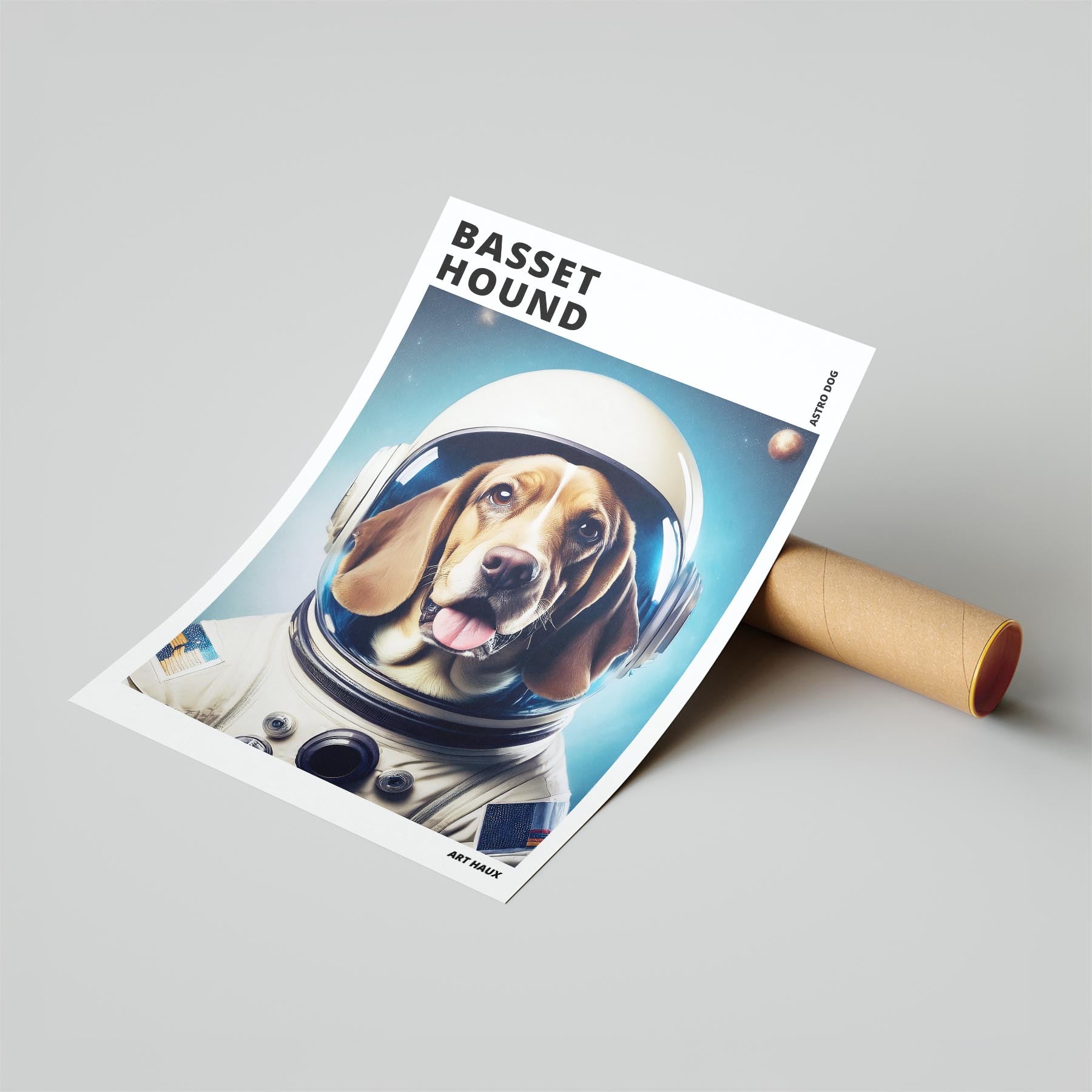Basset Hound Astronaut Dog Series with Text Astro Dog image 6
