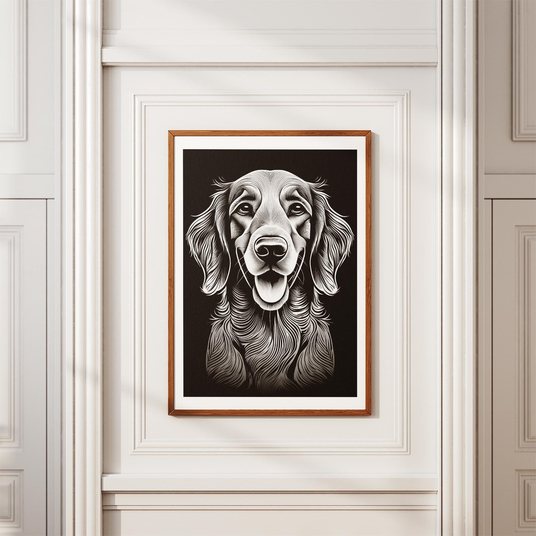 Irish Setter Line Dog Series in Black and White image 3