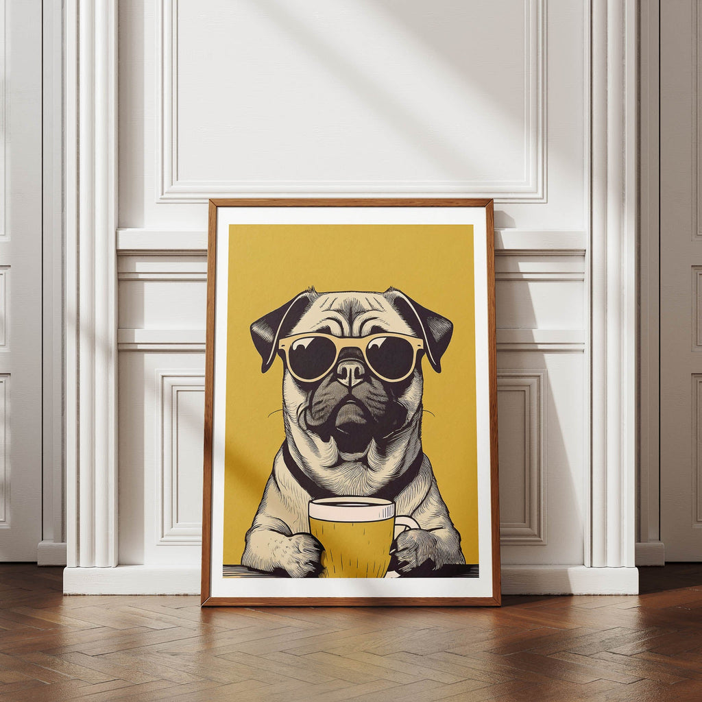 Pug Chillin Coffee Dog image 4