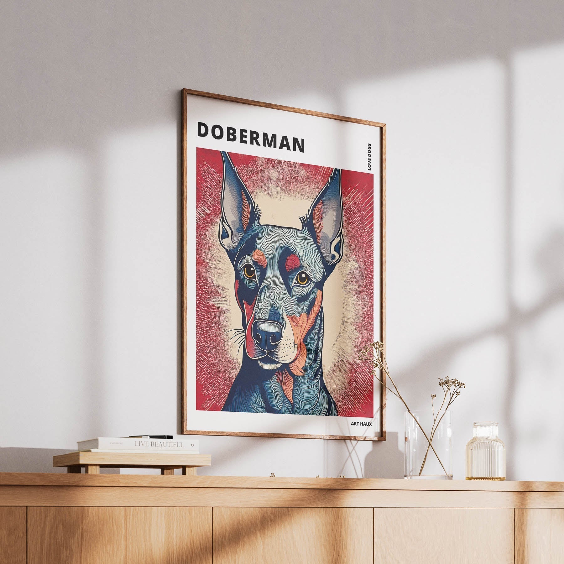 Doberman Hokusai Japanese Inspired Dog Series with Text image 5
