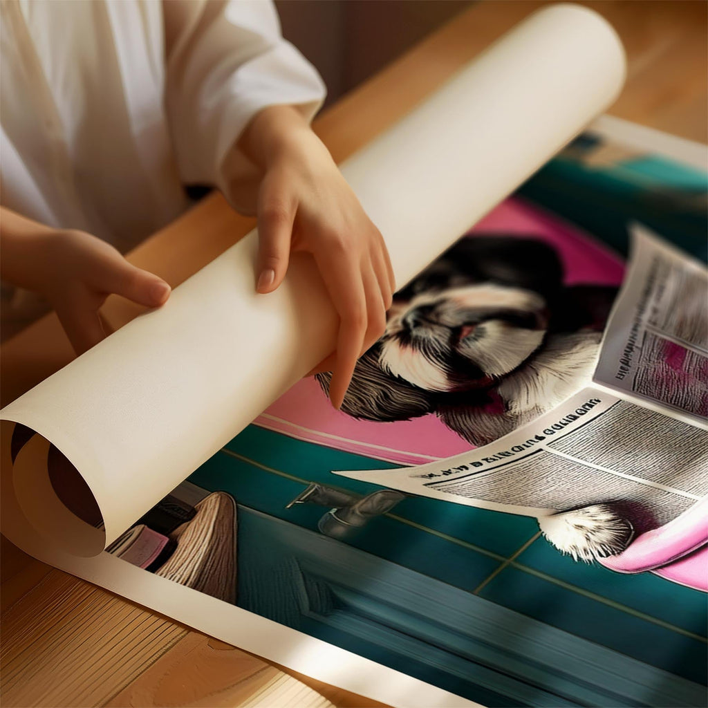 Shih Tzu Toilet Dogs PInk and Turquise image 1