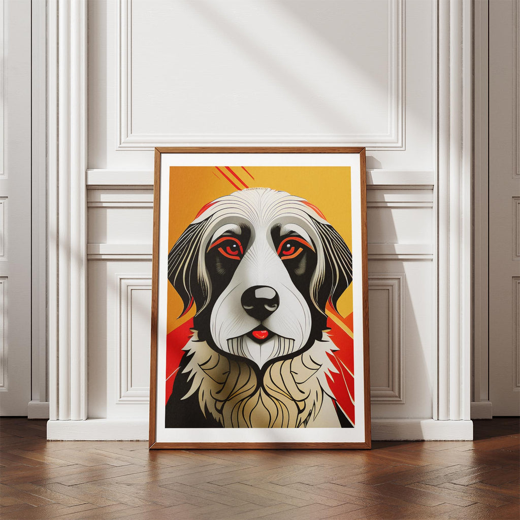 Old English Sheepdog Geometric Orange Series image 4