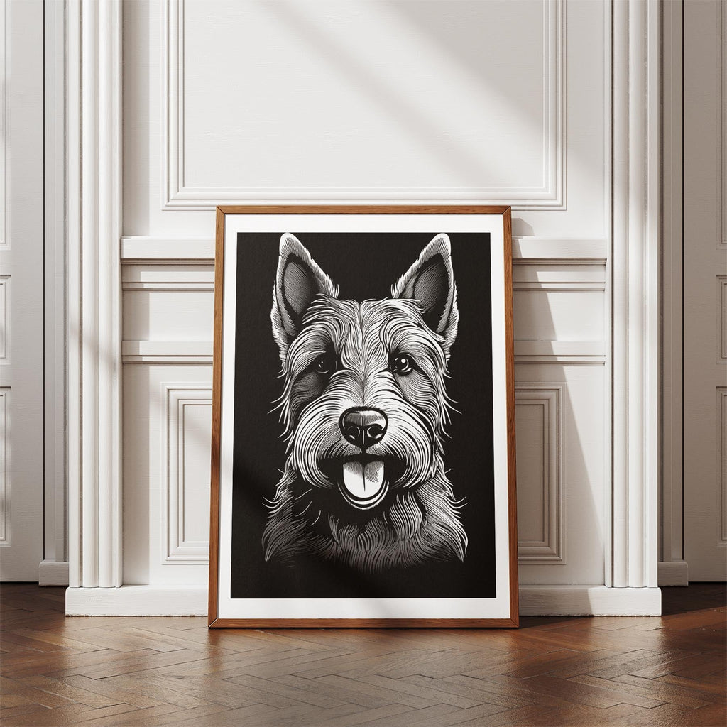 Scottish Terrier Line Dog Series in Black and White image 4