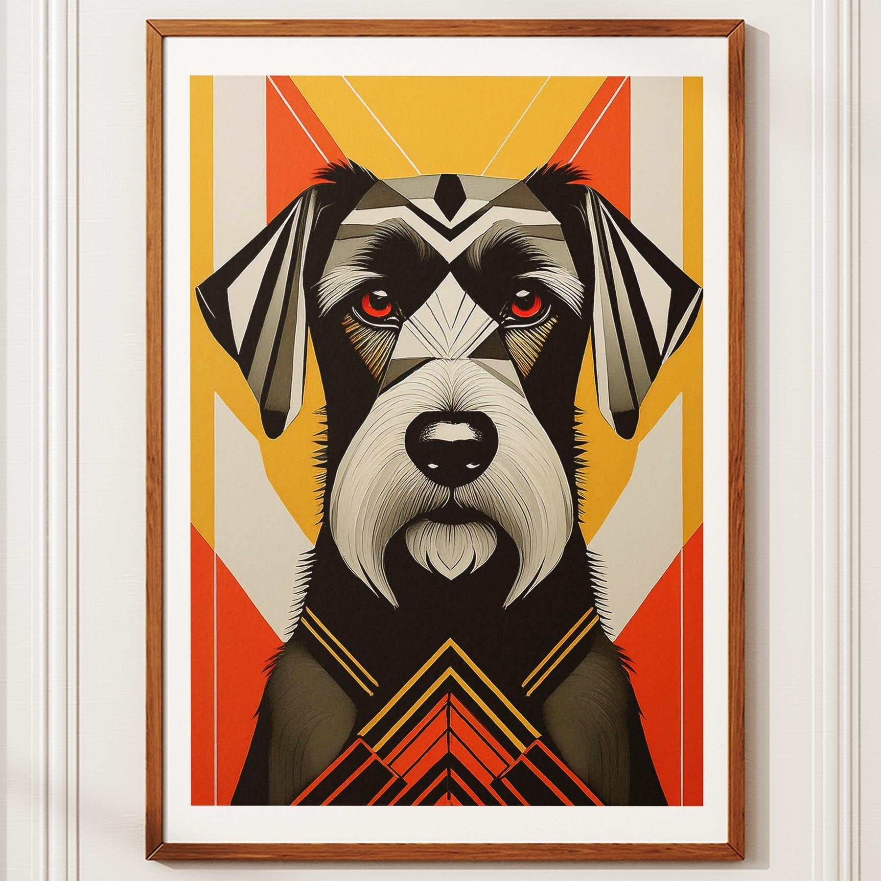 Black Russian Terrier Geometric Orange Series image 10