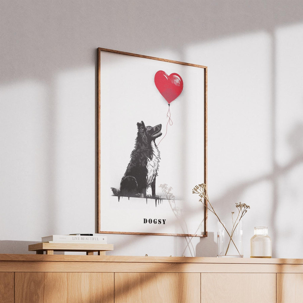 Rough Smooth Collie DOGSY Series inspired by the Art of Banksy with text Dogsy image 5