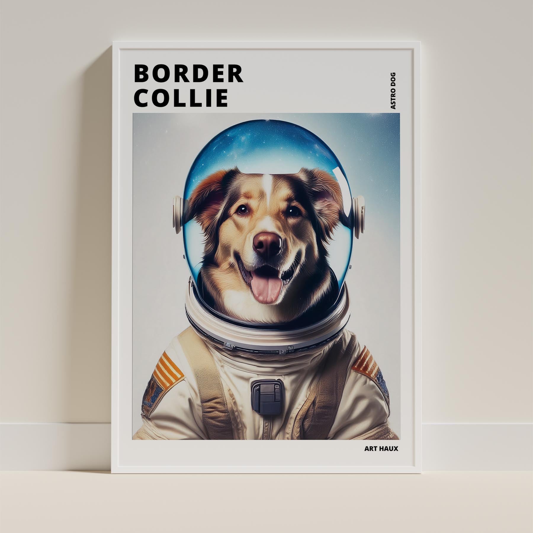 Border Collie Astronaut Dog Series with Text Astro Dog image 9