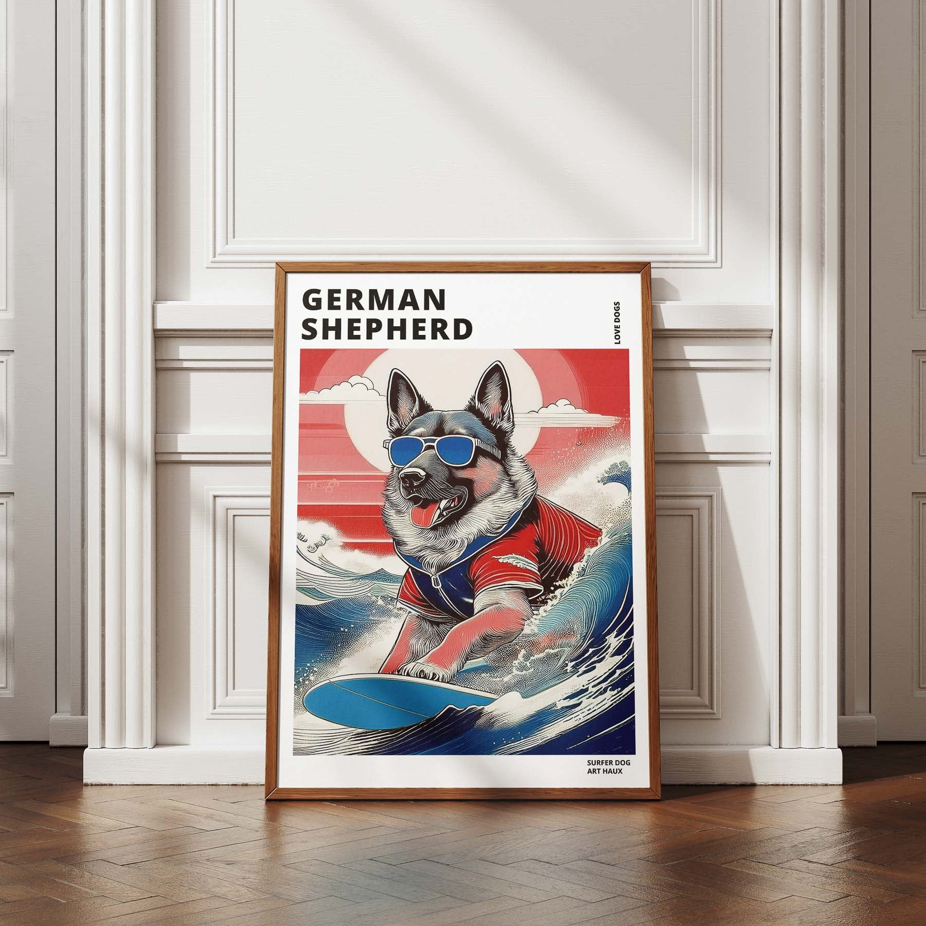 German Shepherd Hokosai Surfer Dogs 1 image 4