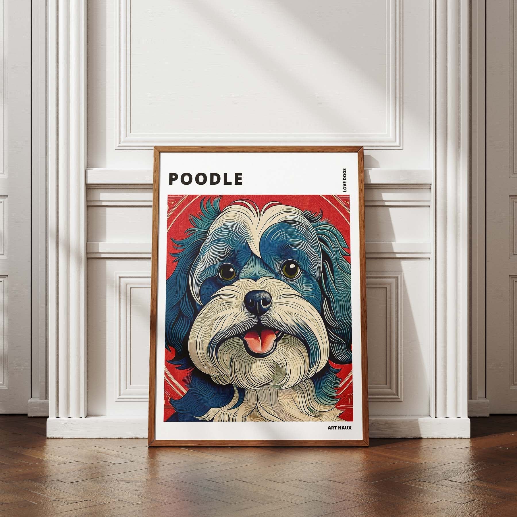 Poodle Hokusai Japanese Inspired Dog Series with Text image 4