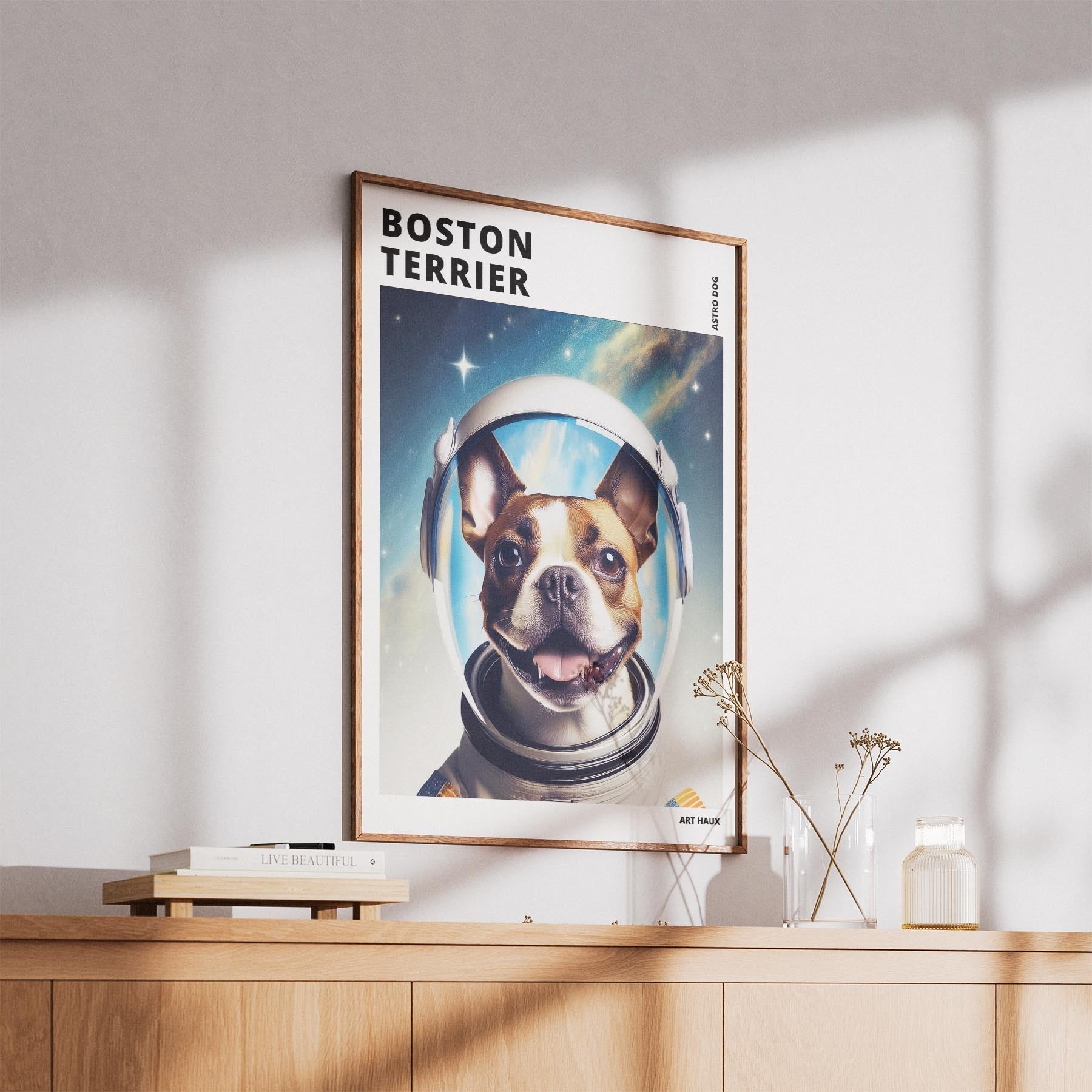 Boston Terrier Astronaut Dog Series with Text Astro Dog image 5