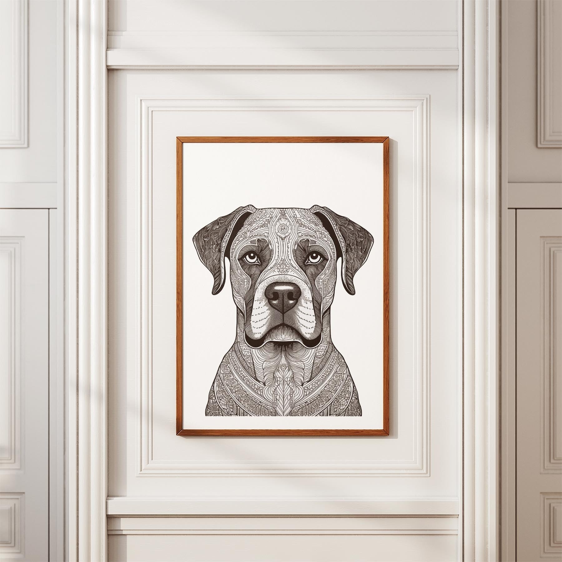 Boxer Mandala Black and White Dog Series image 3