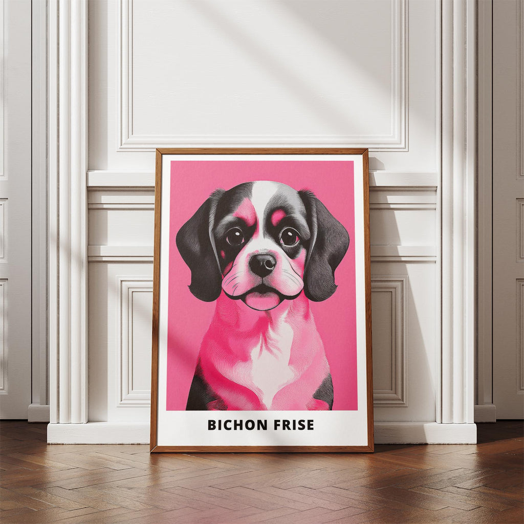 Bichon Frise Pink and Black Dog Series image 4