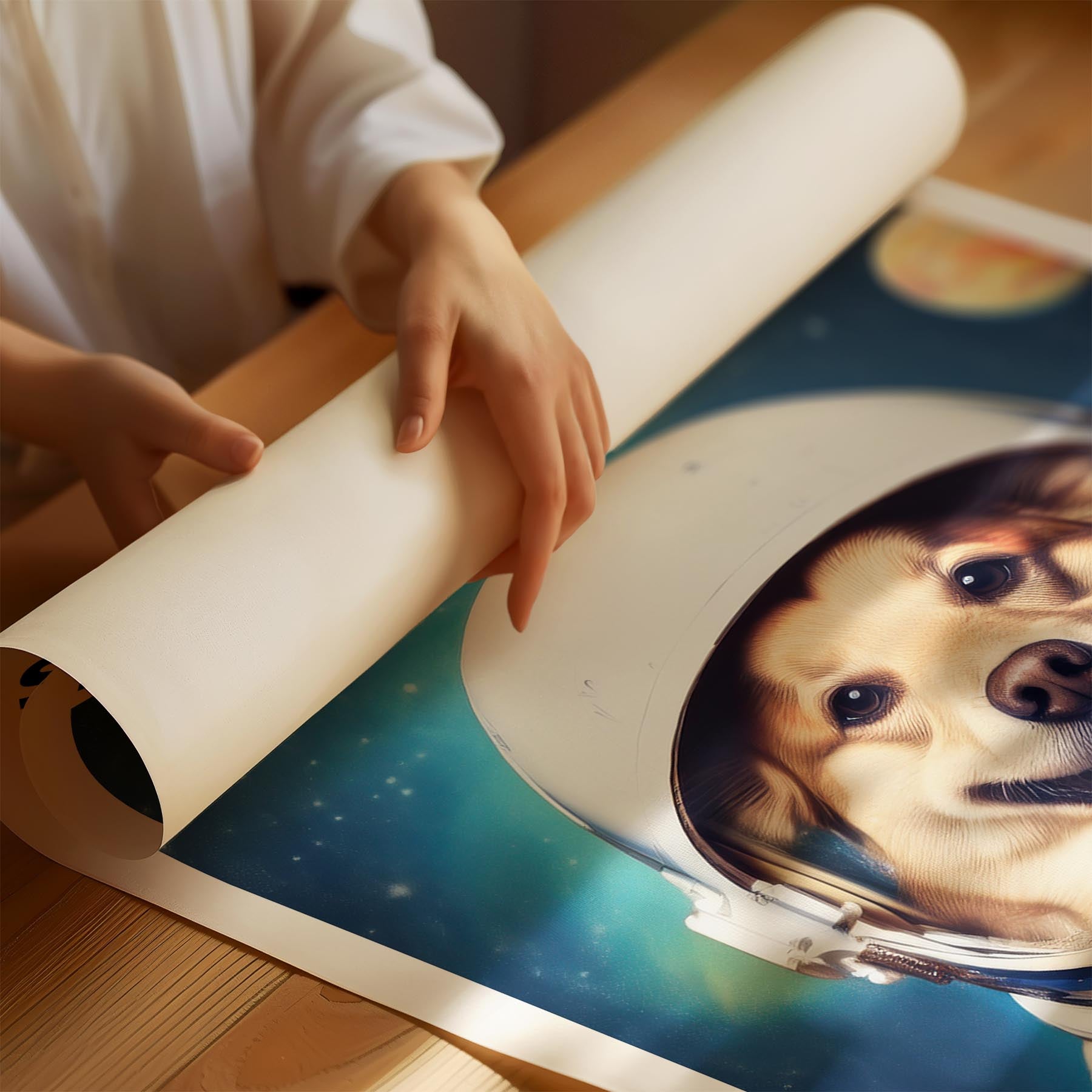 German Spitz Astronaut Dog Series with Text Astro Dog image 1