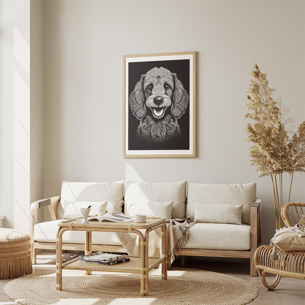 Poodle Line Dog Series in Black and White image 2