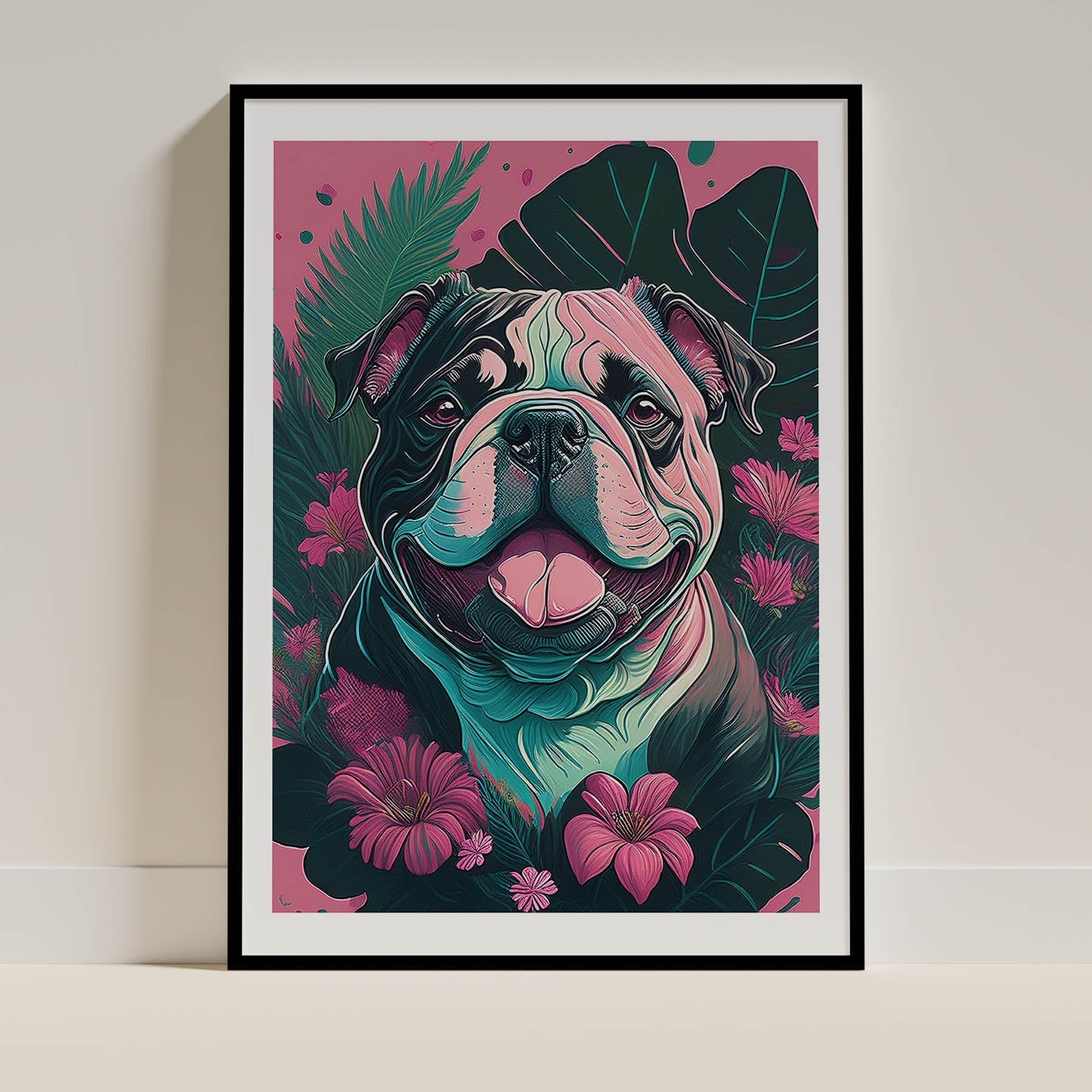 Bulldog 3 Flowery Dog image 0
