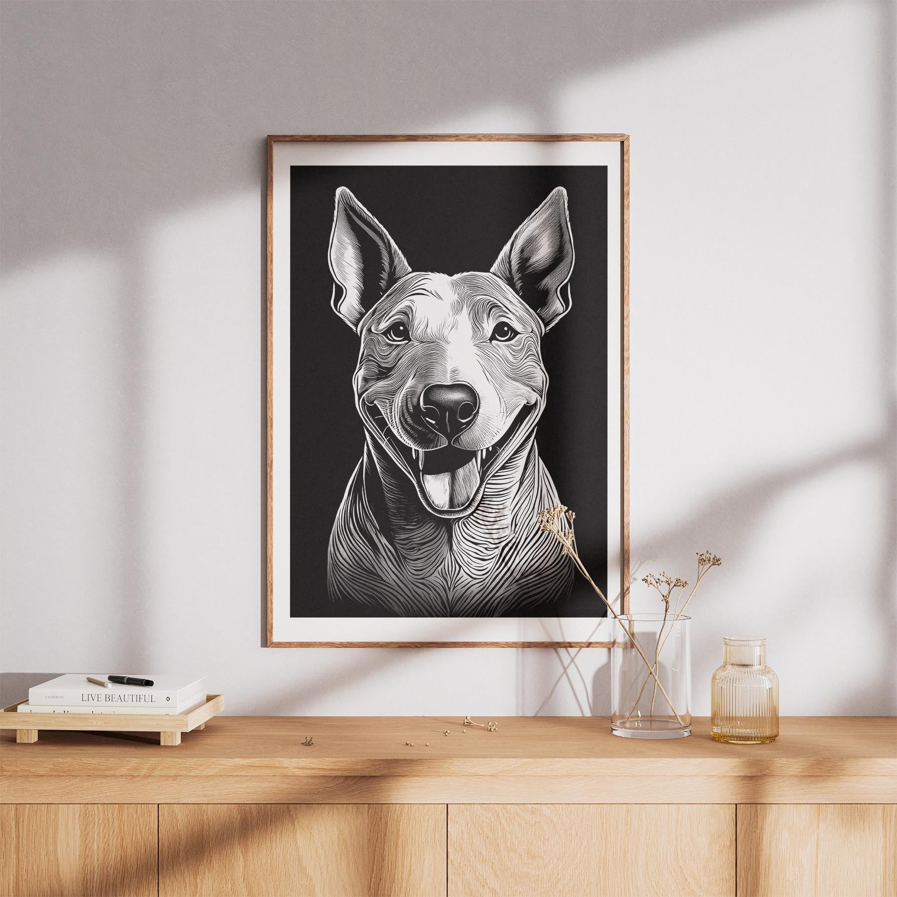 Bull Terrier Line Dog Series in Black and White image 8