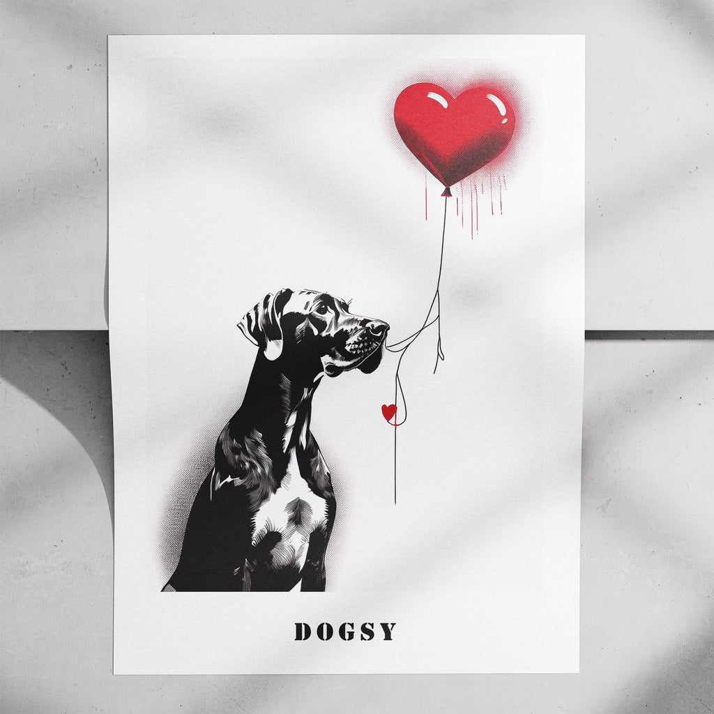 Great Dane DOGSY Series inspired by the Art of Banksy with text Dogsy image 7