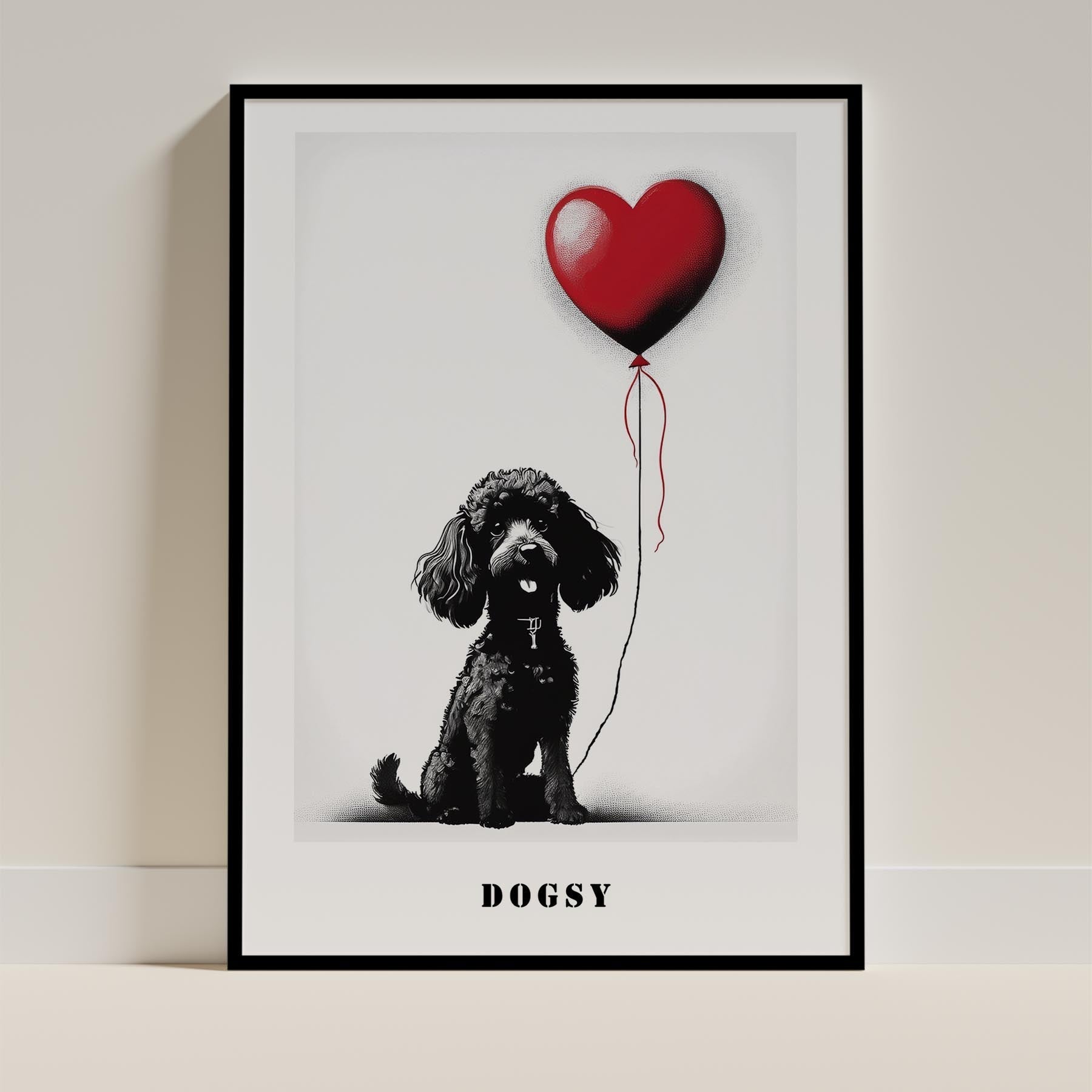 Poodle DOGSY Series inspired by the Art of Banksy with text Dogsy image 10