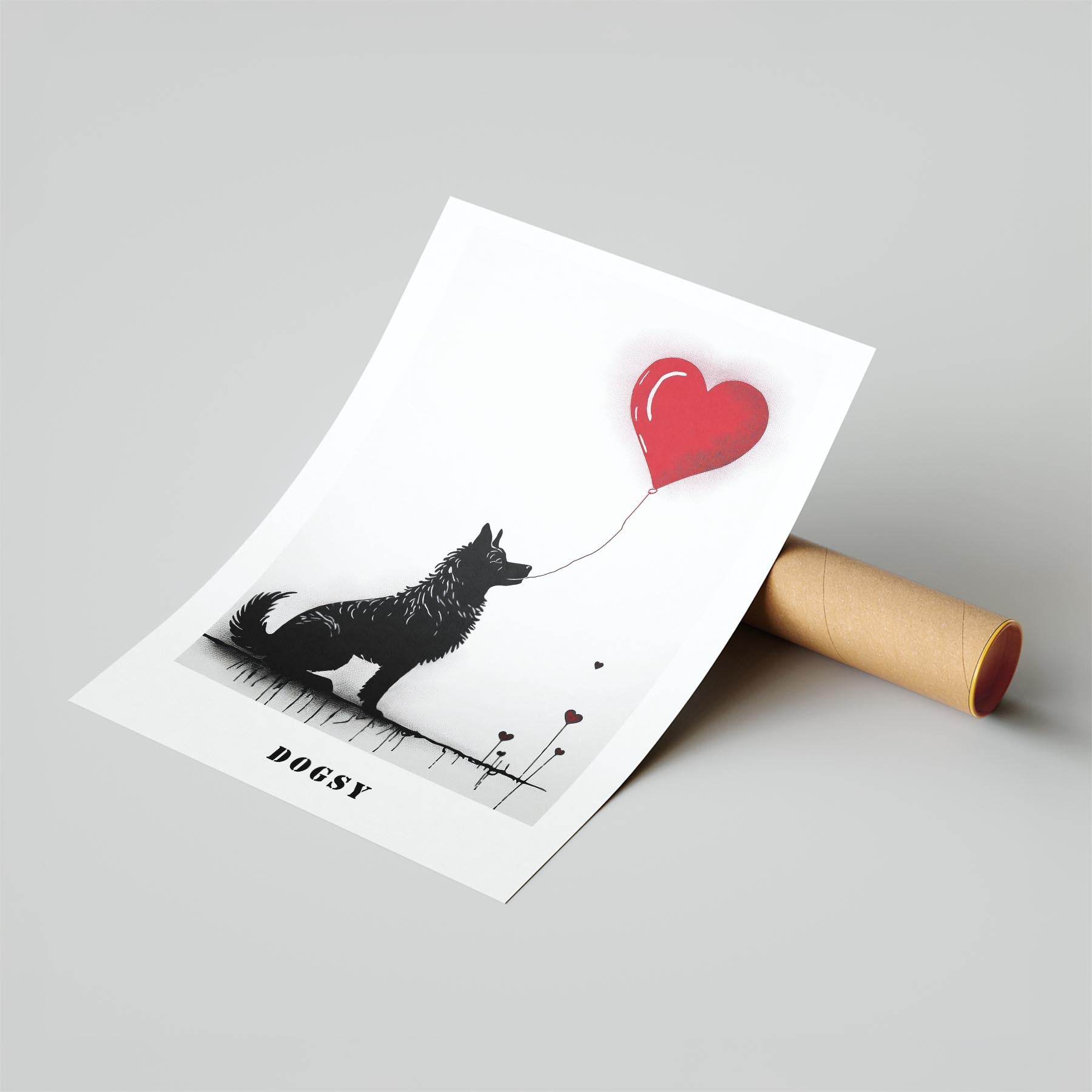 German Spitz DOGSY Series inspired by the Art of Banksy with text Dogsy image 6