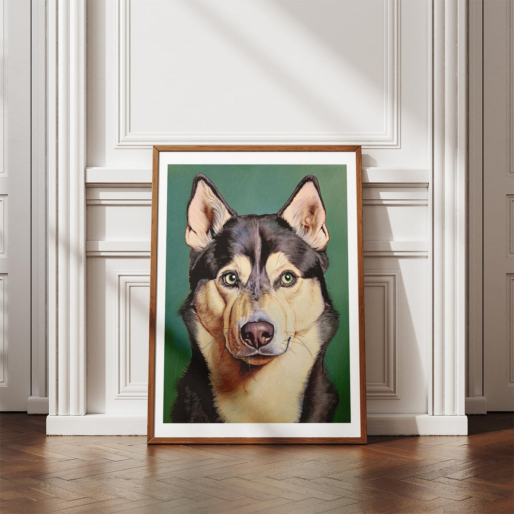 Siberian Husky Green Painted Series image 4