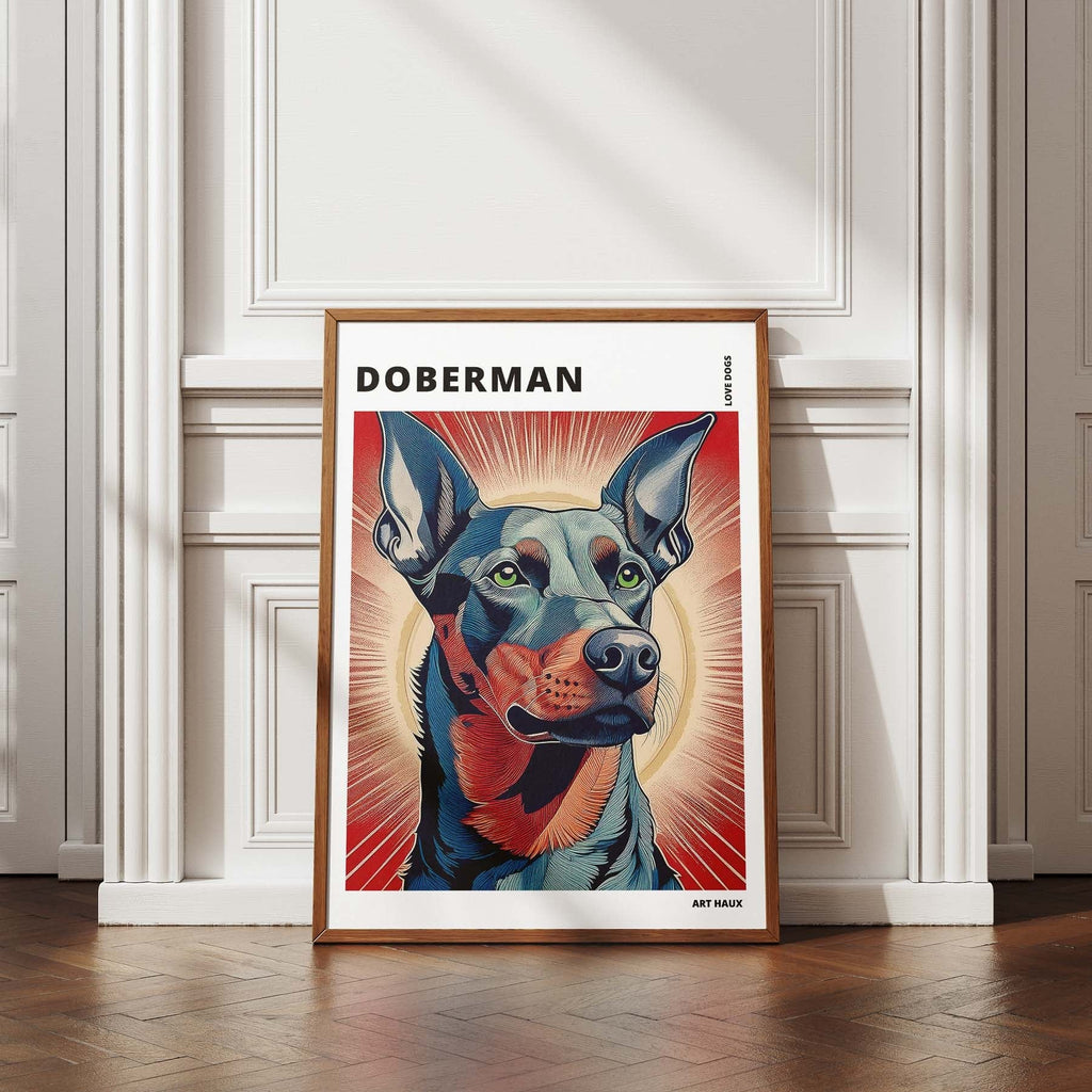 Doberman Hokusai Japanese Inspired Dog Series with Text image 4
