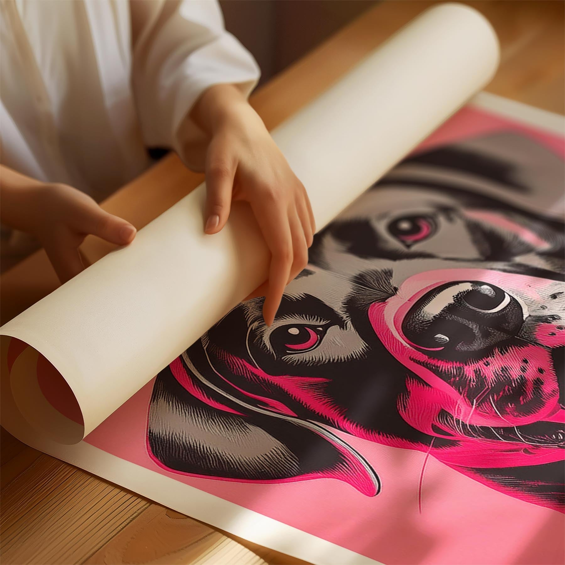 Labrador Retriever Pink and Black Dog Series 4 image 1