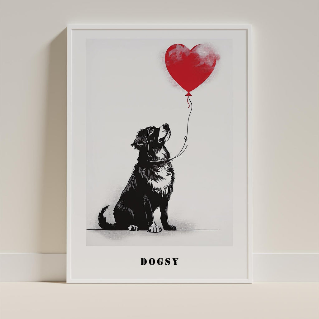 Bernese Mountain Dog DOGSY Series inspired by the Art of Banksy with text Dogsy image 9