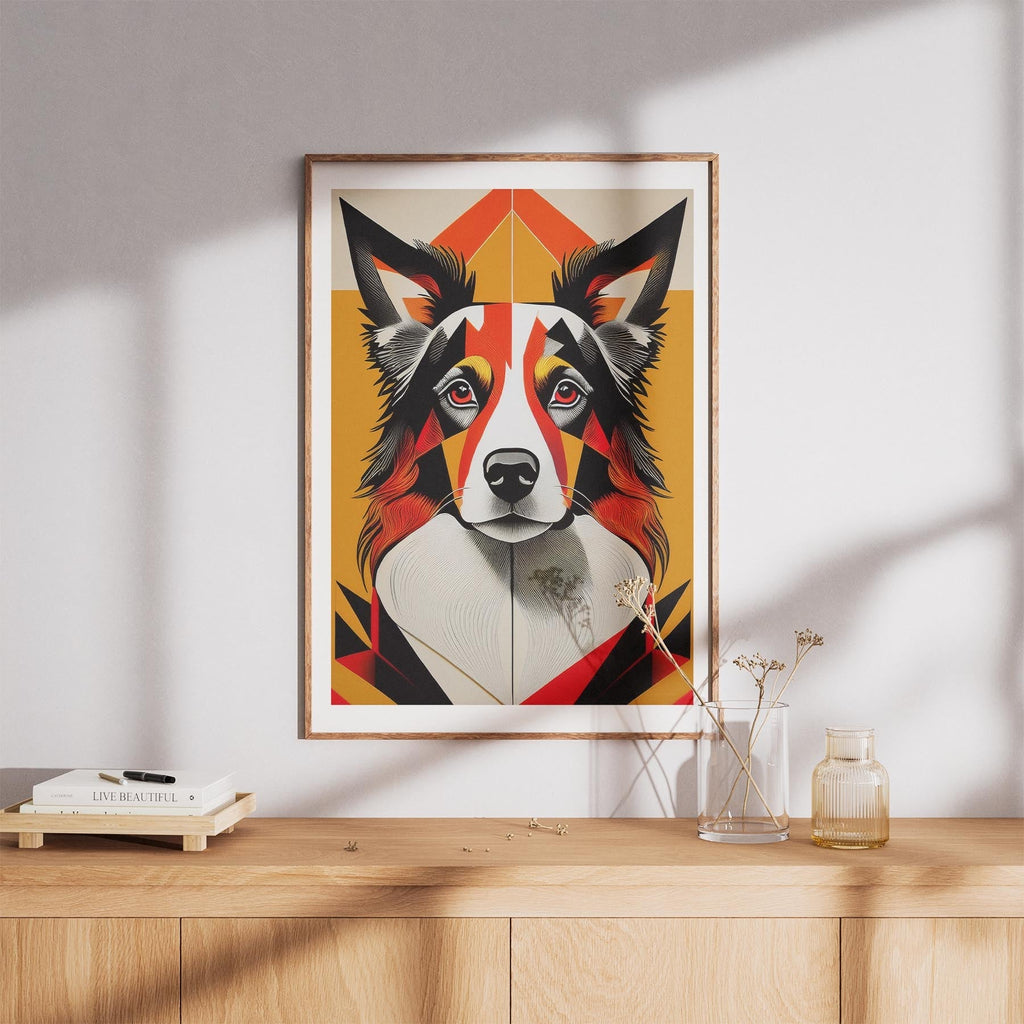 Border Collie Geometric Orange Series image 8