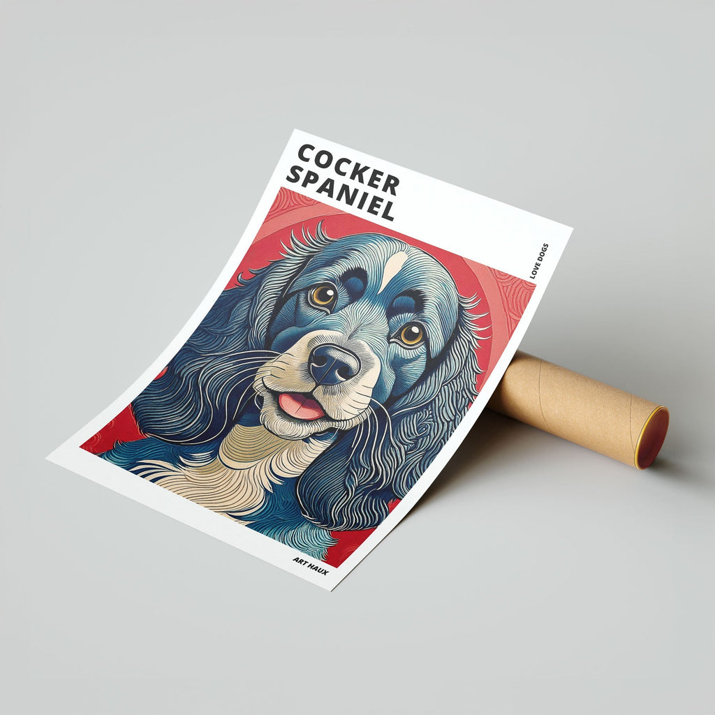 Cocker Spaniel Hokusai Japanese Inspired Dog Series with Text image 6