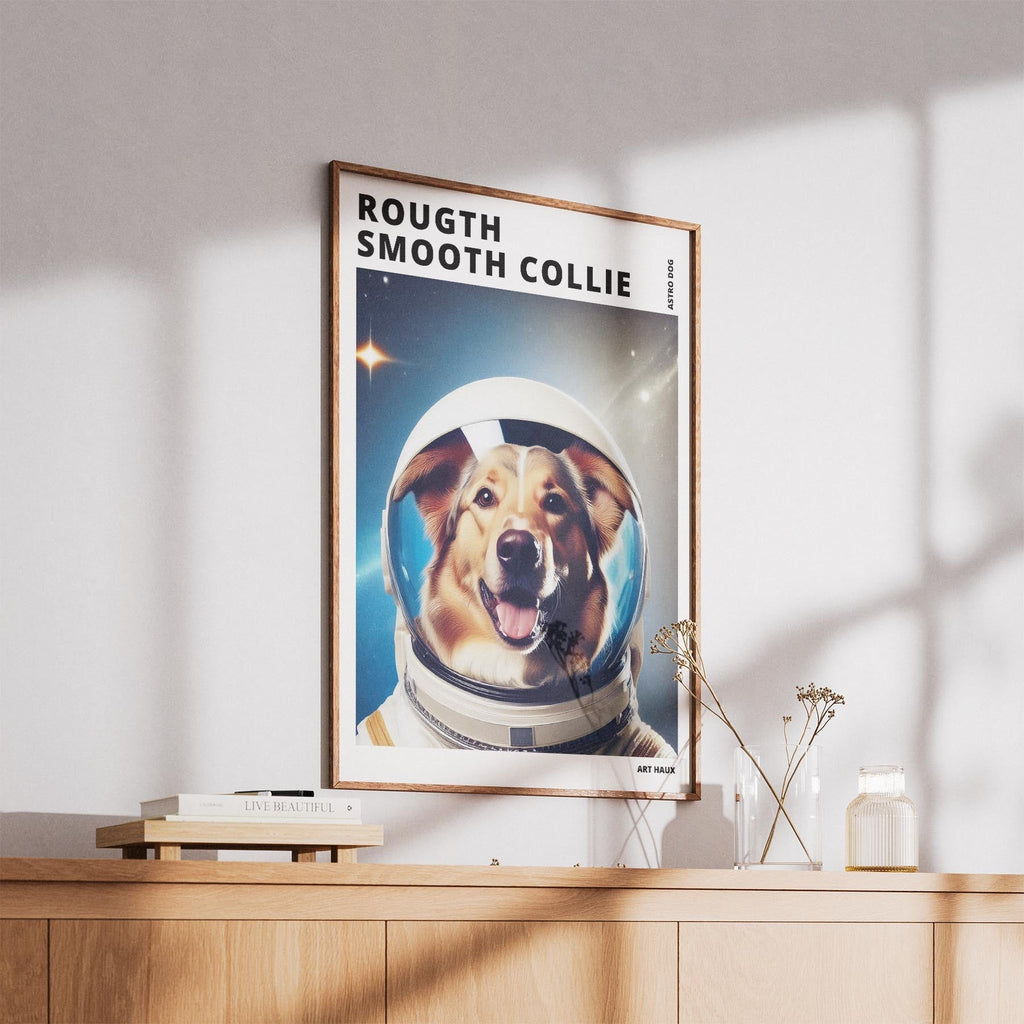 Rough Smooth Collie Astronaut Dog Series with Text Astro Dog image 5