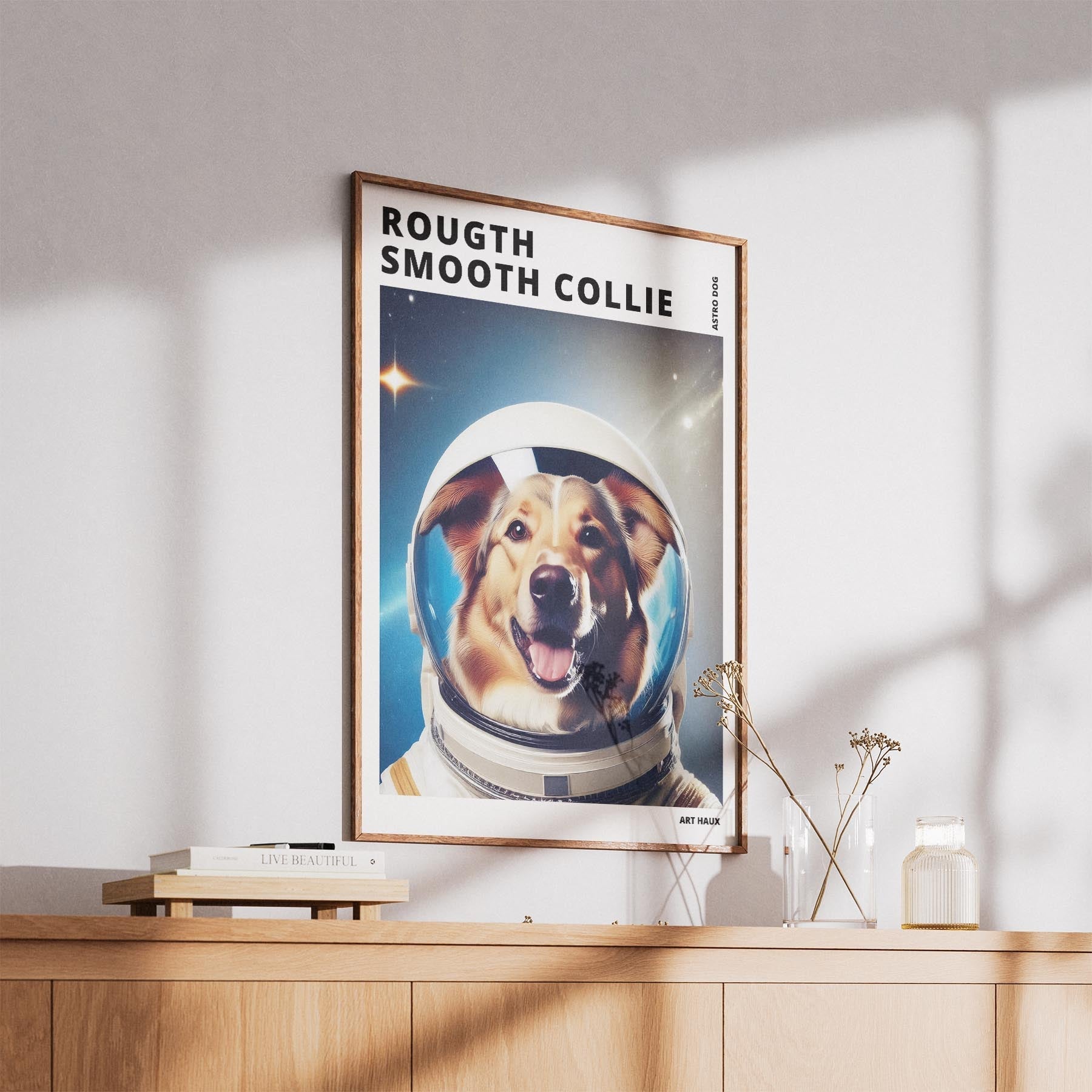 Rough Smooth Collie Astronaut Dog Series with Text Astro Dog image 5