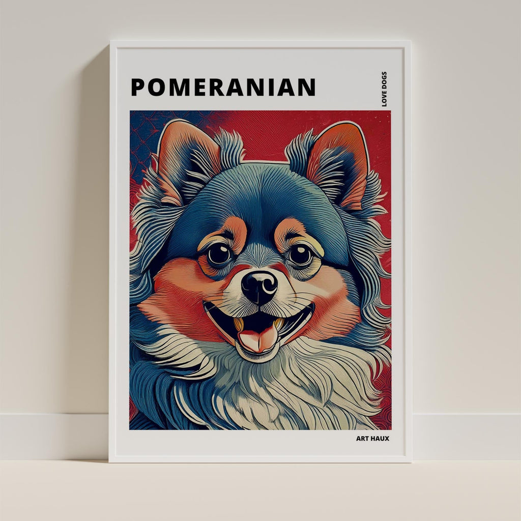 Pomeranian Hokusai Japanese Inspired Dog Series with Text image 8
