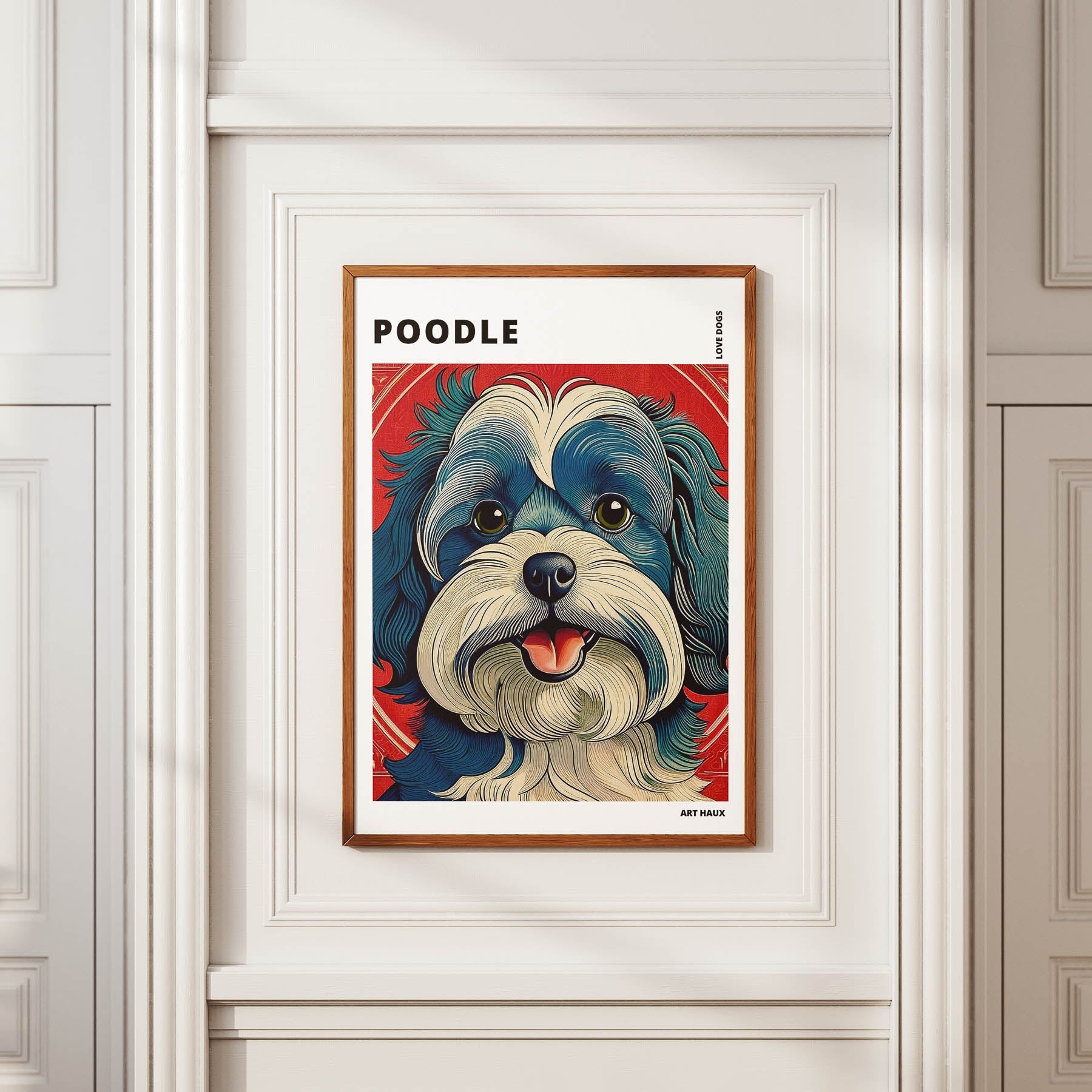 Poodle Hokusai Japanese Inspired Dog Series with Text image 3