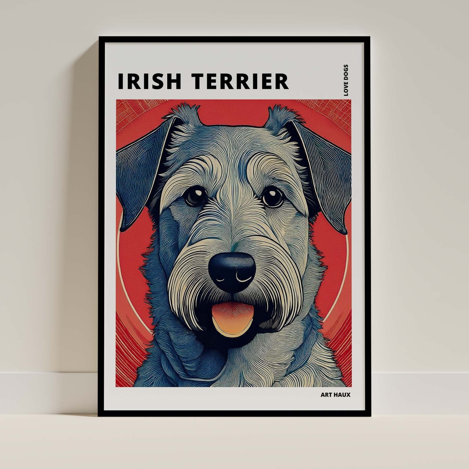 Irish Setter Hokusai Japanese Inspired Dog Series with Text image 0