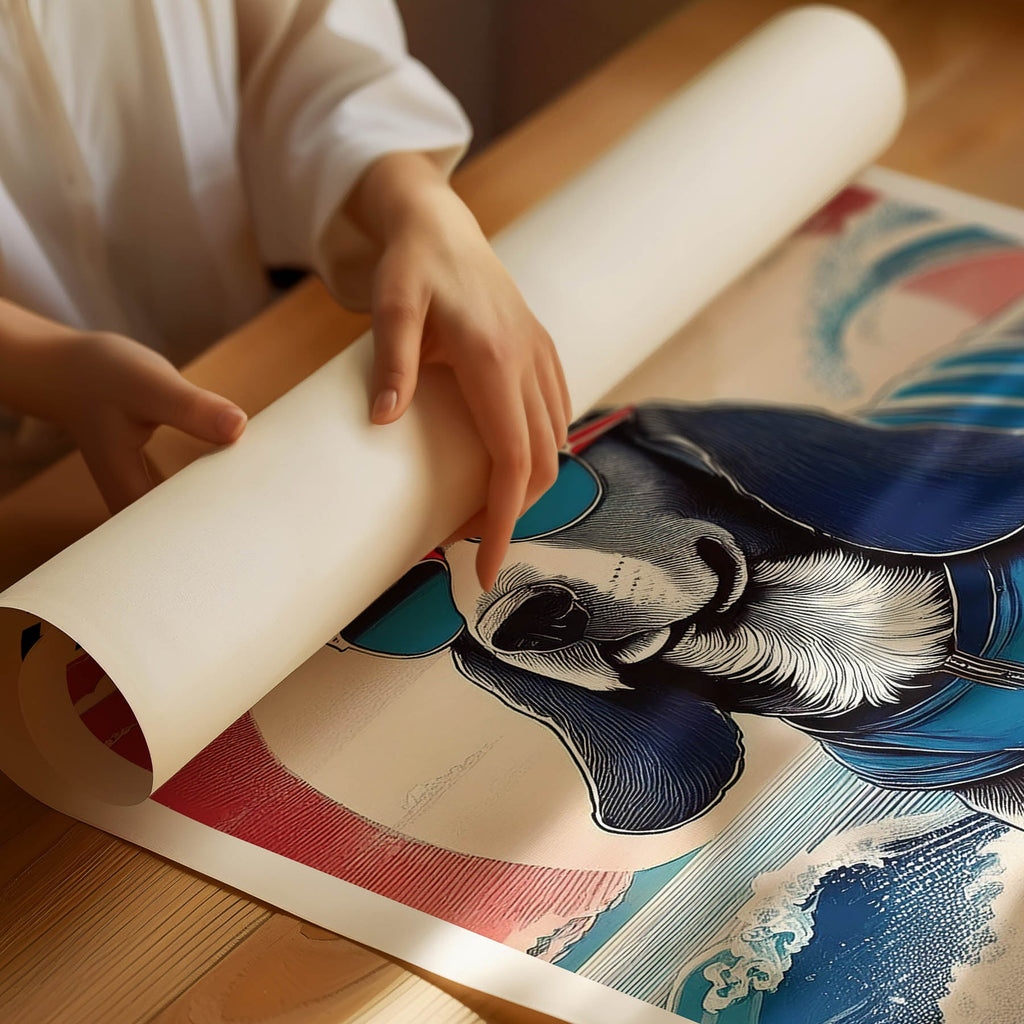 Basset Hound Hokosai Surfer Dogs 1 image 3