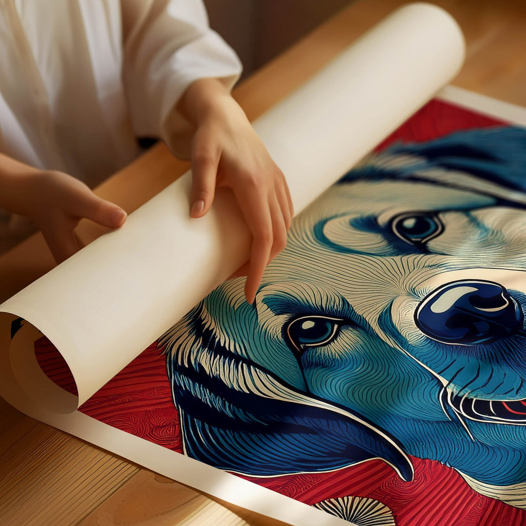 Labrador Retriever Hokusai Japanese Inspired Dog Series with Text image 1